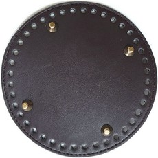 Knitt 高級皮革圓形包底 S, 1個, 深棕色