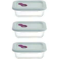 플라라 직사각 실리콘 오븐글라스, 3개, 370ml