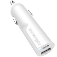 Innergie DELTA 30D 30W USB-C型 雙孔車用點菸器高速充電器, 白色, 單一商品