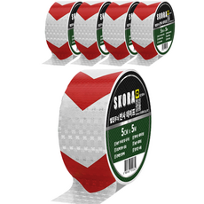 SKORA 夜光警示膠帶, 5捲, 銀紅色