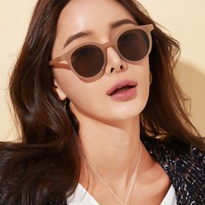 MELACME 女性圓框牛角材質抗UV太陽眼鏡
