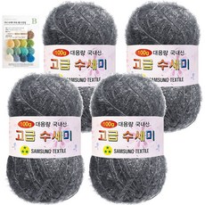 yarna 대용량 고급수세미 뜨개실 볼 100g x 4p + B인쇄도안 8종 세트, 129 그레이, 1개