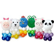 WOW PARTY KOREA 動物農場 夏令聖經學校 氣球柱 6款組合 3, 混合色, 1套