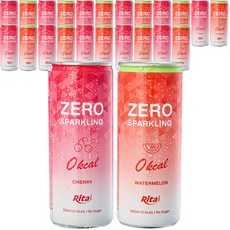 Rita 無糖Zero汽水 西瓜風味 12罐+櫻桃風味 12罐, 6L, 1組