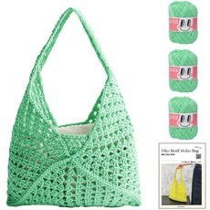 Olio Yana Olio Motive Hobo包 Olio絲 3球+印刷圖案DIY組合 M, 1組, 746翠綠