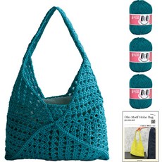 OliO 야나 모티브 호보백 OliO실 3볼 + 인쇄도안 DIY 패키지 M, 727 사파이어, 1세트