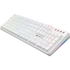 Gdevil SCUD 雙色射出鍵帽 電競 機械式 有線 標準型 鍵盤, 白色, 單一商品, 青軸
