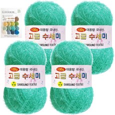 yarna 대용량 고급수세미 뜨개실 볼 100g x 4p + B인쇄도안 8종 세트, 164 민트, 1개