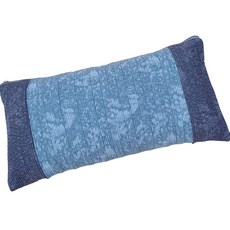 HINOKI ART 頂級扁柏奈米超迷你方塊型木屑色素配色人造絲枕頭, 1個, 藍綠色