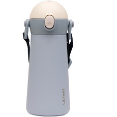 LiLFANT The Bottle 一鍵式肩背帶雙層不鏽鋼水壺, 天空藍, 1個, 460ml