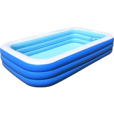 Durocharisma 歡樂時光兒童三層長方形充氣池, 藍色