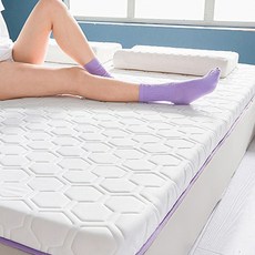 soonZAM 3層折疊式床墊記憶棉床墊, 紫色