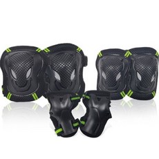 Brance 兒童浮板自行車直排護膝+護肘+護腕套裝, 黑綠