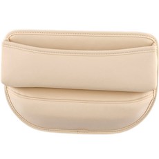 Bootes 車用人造皮革縫隙收納支架置物盒 側邊袋, 象牙白, 1個