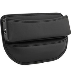 Bootes 車用人造皮革縫隙收納支架置物盒 側邊袋, 黑色, 1個