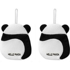 ZBIBI Hello Panda 掛環毛巾, 2個, 熊貓