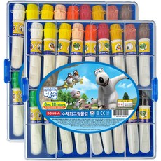 동아 사출케이스 빼꼼 수채화 물감 6ml, 2세트, 18색