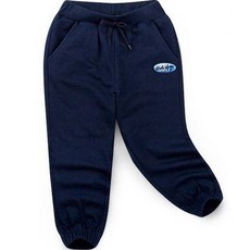 JELISPOON 童款素色簡約布貼運動束口長褲