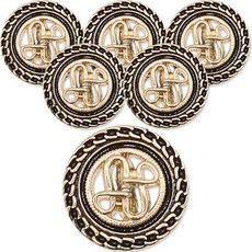 ButtonKing 奢華2 Era Coat 鈕扣 18mm, 金色黑色, 6個