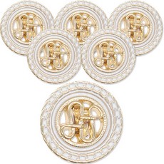ButtonKing 奢華2 Era Coat 鈕扣 18mm, 金色白色, 6個
