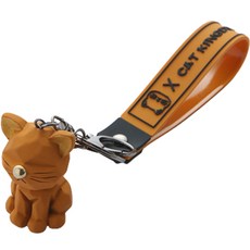 꼬까 고양이 펜던트 자동차 키링, 1개, 옐로우