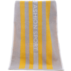 ZBIBI 條紋運動毛巾, 1個, 黃色