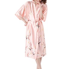 ZBIBI 頂級絲質浴袍 M, 粉紅色, 1個