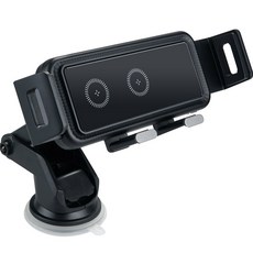 컴스 15W 듀얼 코일 차량용 고속 무선 충전 자동회전 거치대, IP456