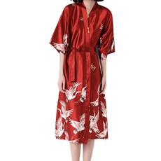 ZBIBI 頂級絲質浴袍 M, 紅色, 1個