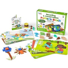 hand2mind Learning Resources 回收生活主題圖案積木 IN94459, 混合顏色, 1個