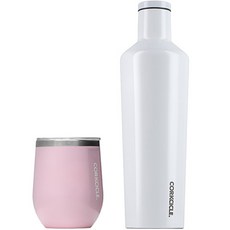 CORKCICLE. 酷仕客 保溫杯 355ml+保溫瓶 740ml, Rose quartz(保溫杯)+Modernist white(保溫瓶)