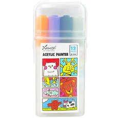 DOnG-A Pms 小尼 多用途壓克力彩繪麥克筆組, 12色, 1套