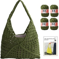 Olio Yarn yarna DIY套組 圖案流浪包 L OliO線 4球 + 印刷圖紙組, 769 卡其色, 1套