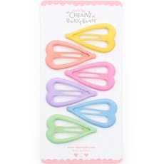 chenny bongbong 女童用愛心滴答髮夾6件組