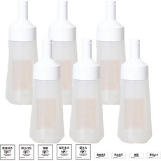 Living Family 一鍵式醬料瓶 白色 6入 + 2種標籤貼紙組 特大號, 700ml, 1套