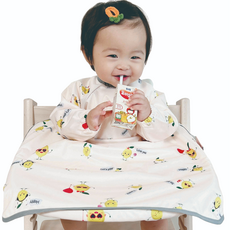 Bell Baby兒童自導嬰兒食品長袖全罩圍兜大號, 米白色檸檬, 1件
