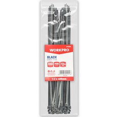 WORKPRO 束線帶 7.2*400mm 100入, 黑色, 1個
