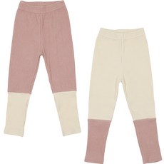 Rainbow Kids 兒童Cookie羅紋撞色內搭褲2件組