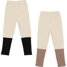 Rainbow Kids 兒童餅乾羅紋撞色內搭褲 2件組