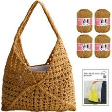 yarna DIY包Olio Motive Hobo包 L Olio線 4入+印刷圖案組, 713橄欖金, 1組