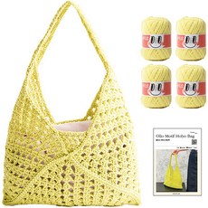 yarna DIY包Olio Motive Hobo包 L Olio線 4入+印刷圖案組, 749 檸檬, 1組