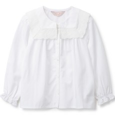 Perimitz 女童款純白色雪紡衫 P2331B360