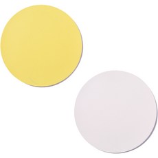 Simplizi 簡約粉彩圓形滑鼠墊2件組, 黃色, 白色, 1套