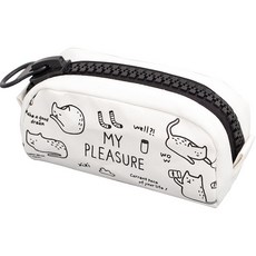 TUCO.B 大容量大拉鍊貓咪多功能鉛筆袋, 混色, 1個