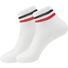 르블랑 스포츠 양말 장목양말 2개, 블랙 + 레드