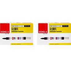 DONG-A 油性麥克筆 圓頭 12入, 黑色, 2個