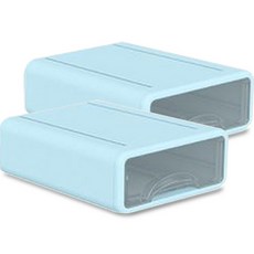 Market Plan Serenity 透明收納盒 小型, 2個, 天空藍