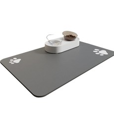 파스텔펫 반려동물 논슬립 방수 식기매트 50 x 30 cm, 그레이, 1개