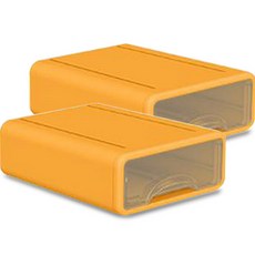 Market Plan Serenity 透明收納盒 小型, 2個, 橘色