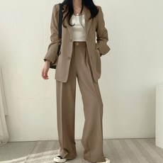 페이퍼먼츠 오피스 정장세트 싱글버튼 자켓 + 와이드 팬츠 06562